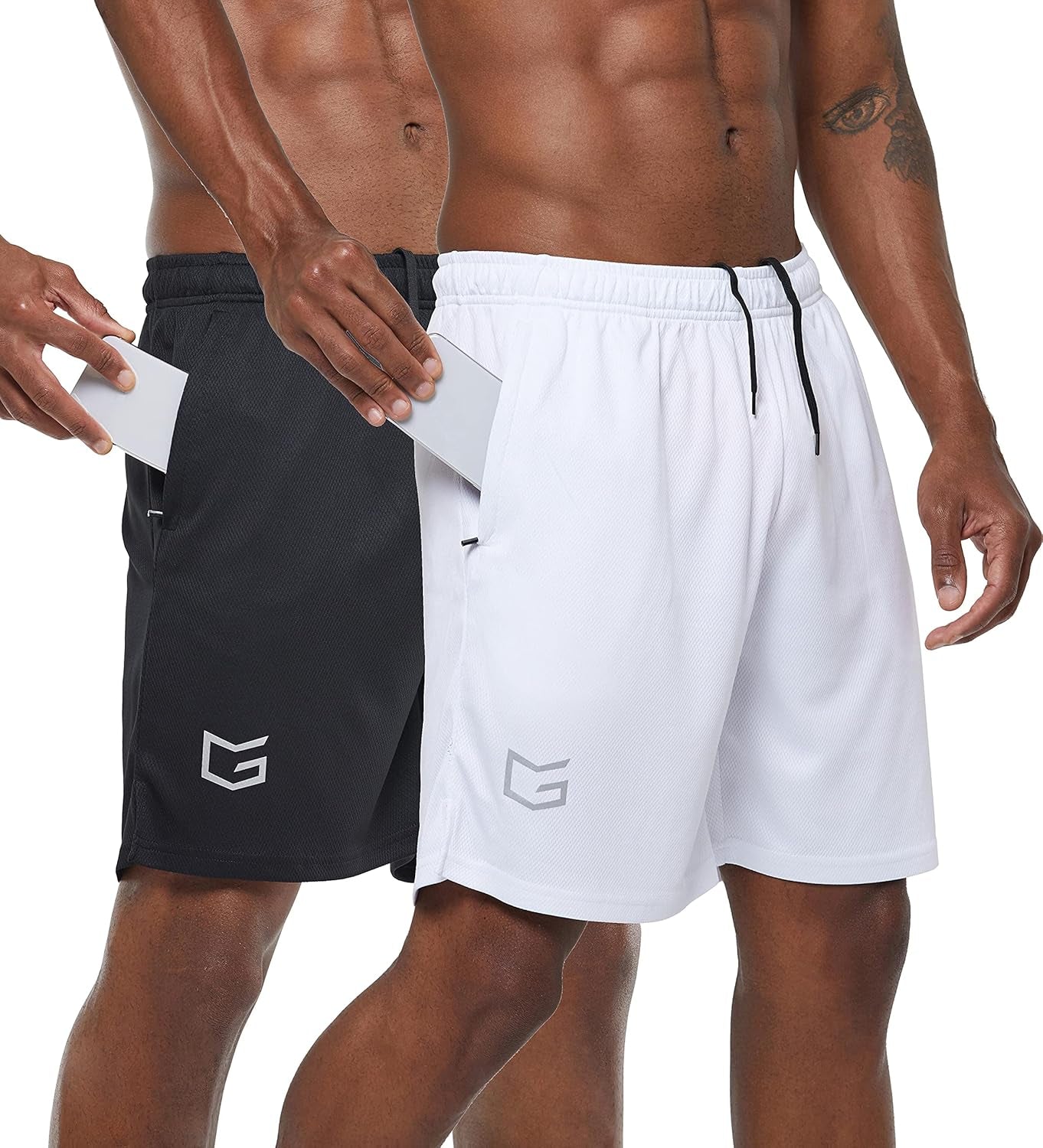 Men'S 2 Pack 7" Workout Running Shorts Quick Dry Lightweight Gym Shorts with Zip Pockets