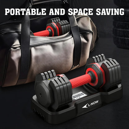 25Lbs (1 Pair) Quick Select Adjustable Dumbbells for Homm 5 in 1 Free Weights 5/10/15/20/25Lb/50Lb Dumbbell with Anti-Slip Hansuitable for Home Gym Exercise Equipment, ‌‌Christmas Gift