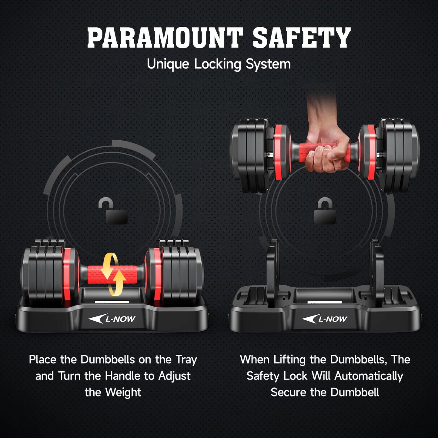 25Lbs (1 Pair) Quick Select Adjustable Dumbbells for Homm 5 in 1 Free Weights 5/10/15/20/25Lb/50Lb Dumbbell with Anti-Slip Hansuitable for Home Gym Exercise Equipment, ‌‌Christmas Gift