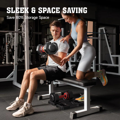 25Lbs (1 Pair) Quick Select Adjustable Dumbbells for Homm 5 in 1 Free Weights 5/10/15/20/25Lb/50Lb Dumbbell with Anti-Slip Hansuitable for Home Gym Exercise Equipment, ‌‌Christmas Gift
