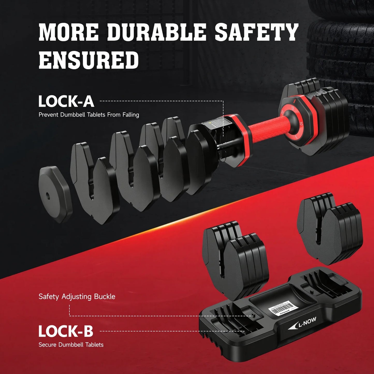 25Lbs (1 Pair) Quick Select Adjustable Dumbbells for Homm 5 in 1 Free Weights 5/10/15/20/25Lb/50Lb Dumbbell with Anti-Slip Hansuitable for Home Gym Exercise Equipment, ‌‌Christmas Gift